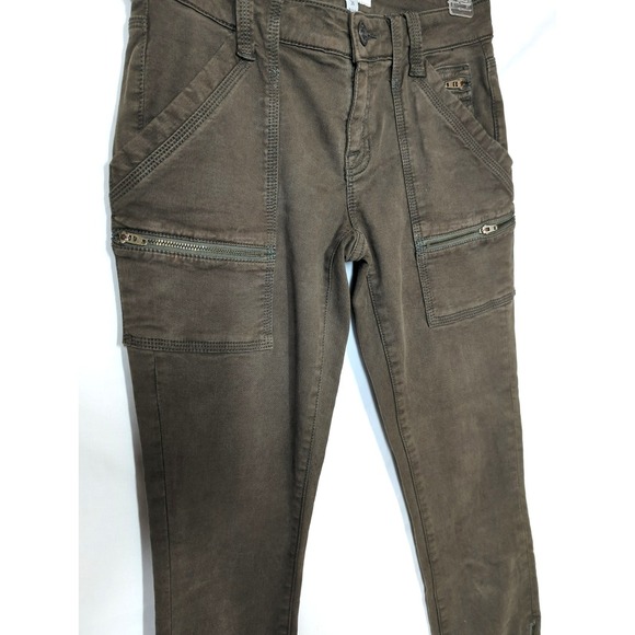Joie Pants - Joie Jeans Women 26 Park Skinny Ankle Zip Fatigue Green Cargo Stretch Hipster